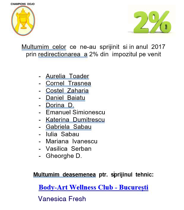 Lista redirectionare 2% - 2017